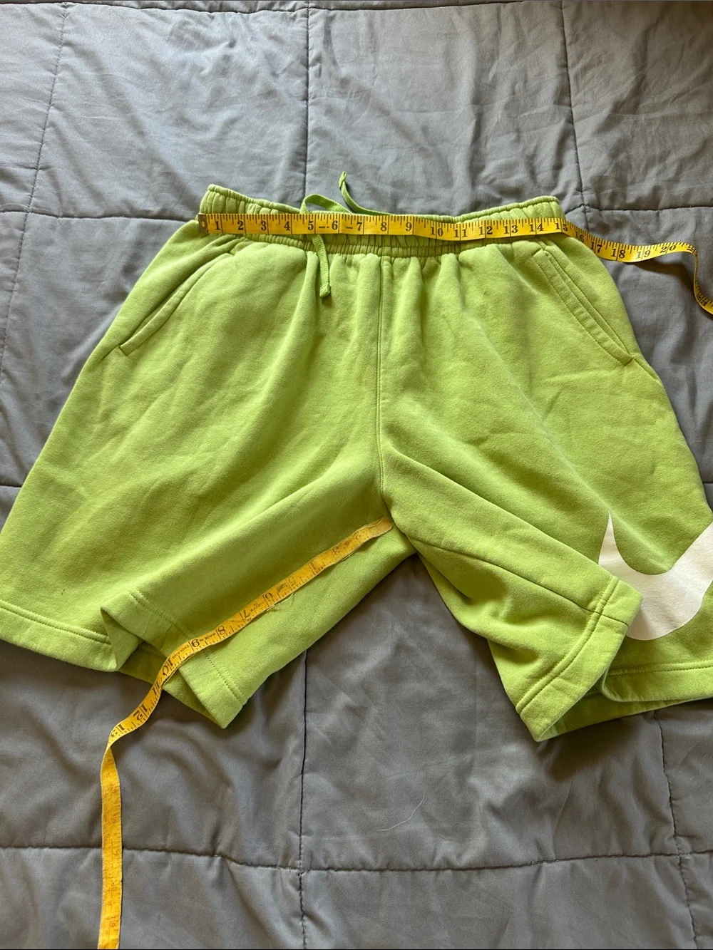 Nike Lime Green Sweatshorts with White Swoosh
